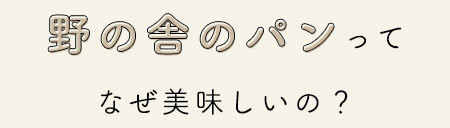 野の舎のパンってなぜ美味しいの